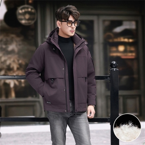 中年羽绒内胆派克服大衣男士一衣三穿拆卸羽绒内胆派克服羽绒服图片