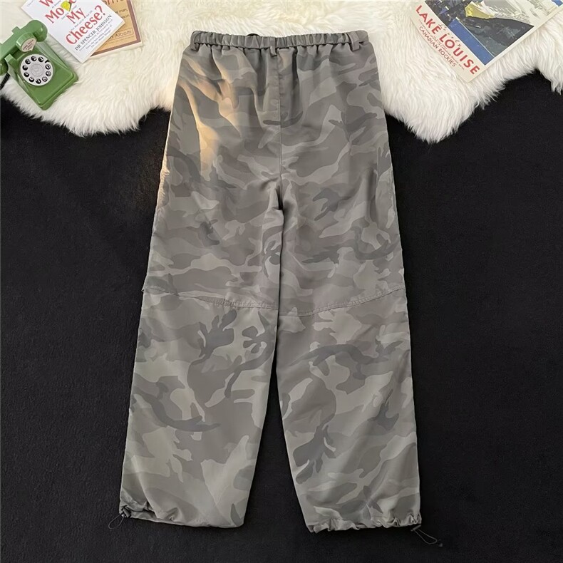 尼龙速干迷彩伞兵裤男美式潮牌宽松阔腿登山冲锋工装裤MK2904-p43,男装休闲裤,星座1008