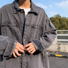 美式高街牛仔外套男韩版潮流痞子帅2023秋冬新款ins夹克W5047-P57，男装大码男装，星座412-2