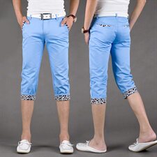 夏季男装休闲裤韩版修身七分裤男直筒休闲短裤青年0215XK633-P20，男装休闲裤，天晨