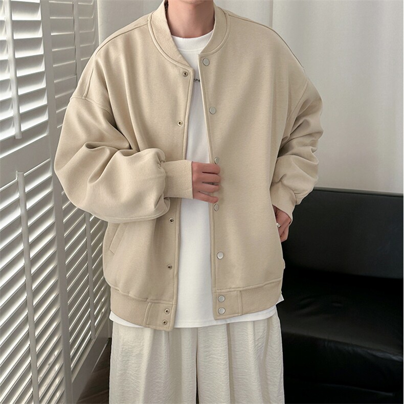 现货-2025春季新品百搭夹克男休闲纯色棒球服外套-AJ2414 -P105图片