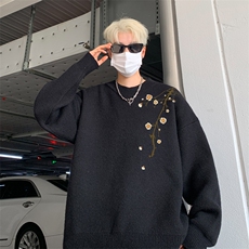 高质量！秋冬季半高领毛衣男加绒加厚线衣男针织衫男MY216-特p38，男装针织衫/毛衣，电商B367