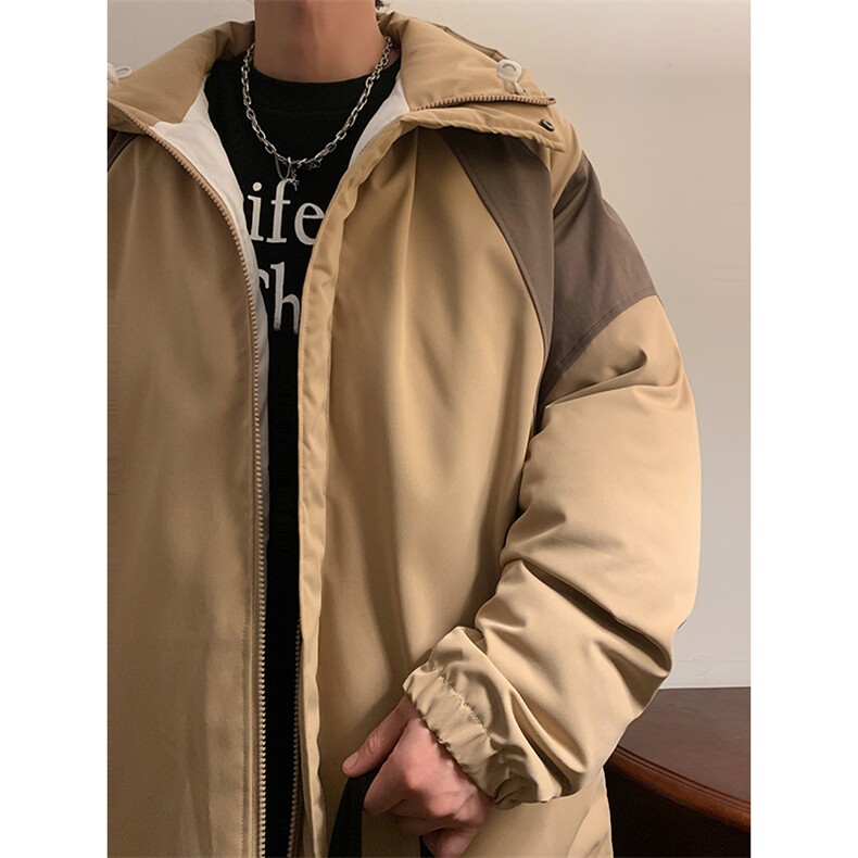 工装棉衣拼色外套加厚大码棉袄港风棉服日系1016-1W85P128K158,男装棉衣,星座1016-1（原电商B408-1）