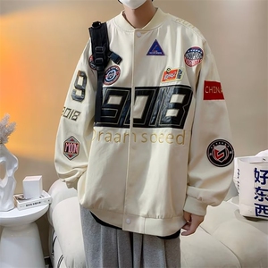 J9952-P65高级设计感宽松炸街痞帅刺绣夹克棒球服图片
