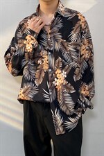 2025秋季枫叶青少年免烫衬衫长袖宽松休闲尖领印花衬衫CS2250-P35，男装衬衫，电商A062