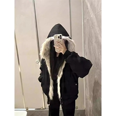 现货高品质美式高街冬季重磅硬挺短款座山雕毛领棉衣男女加厚外套，男装棉衣，电商A486-1