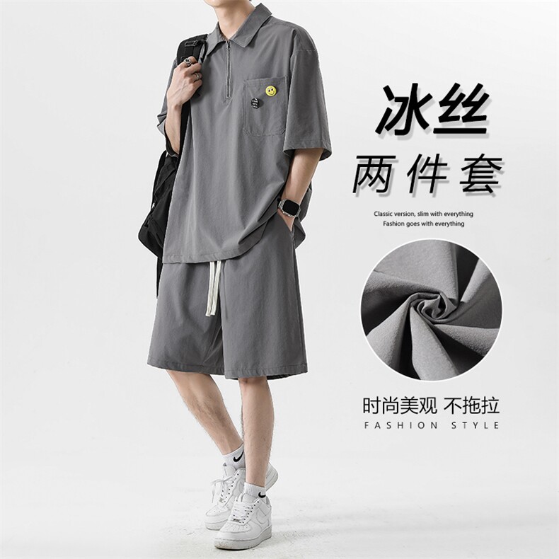 短袖t恤夏季时尚舒适青少年男生休闲运动套装TZ22-特批-70图片