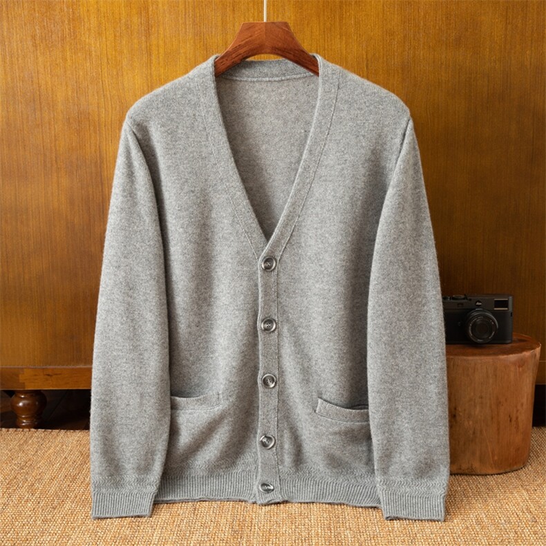 男士羊绒羊绒开衫高品质保暖时尚百搭款式，男装羊绒开衫，米亚康羊绒