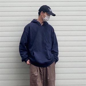 抖音得物高品质二开 25秋冬美式重磅宽松纯色连帽贝壳刺绣卫衣W63图片