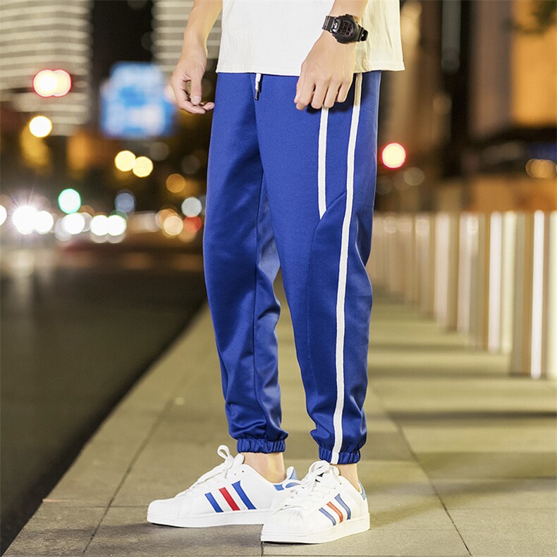有报告男士休闲裤条纹小脚运动裤子男韩版百搭DS10T,男装休闲裤,电商A102