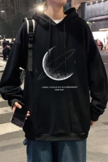 WY2246-P35纯棉连帽月球卫衣男大码运动帽衫宽松薄外套男，男装卫衣，电商A040