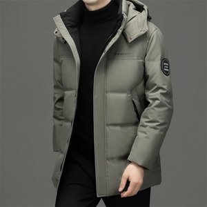 冬季2023新款男士可拆卸帽羽绒服中年加厚男装休闲鹅绒保暖外套图片