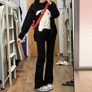 主推货足 自家图 秋冬弹力男修身大码直筒微喇牛仔裤女 K860-P50图片