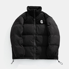 日系平铺灯芯绒拼接刺绣加厚面包服潮牌立领棉衣J5043-P110控178，男装棉衣，电商A362