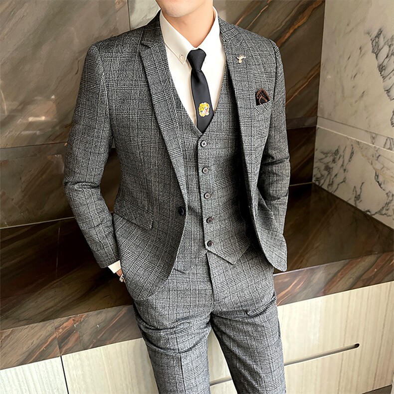 2025新款男士休闲三件套西服套装2217-P220,男装西服,星座311B