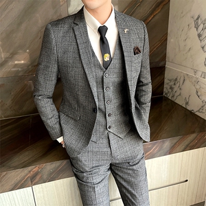 2025新款男士休闲三件套西服套装2217-P220图片