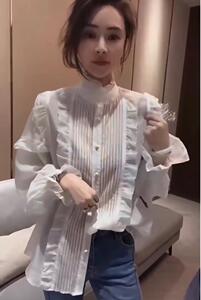 2023春季新款韩版高级感百搭修身气质温柔甜美衬衫图片