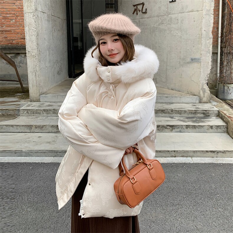 现货主推风刺绣款棉服可拆卸帽子2C122-8876-P205-K308,女装棉衣/棉服,2C122