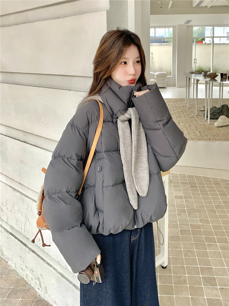 针织披肩灰色90绒羽绒服女2025冬季新款设计感显瘦气质巨好看外套,女装羽绒服,艾米莉亚