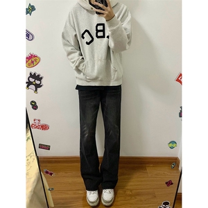 B221 美式ins高街暗黑光版修身微喇牛仔裤 LK23137-P55 控78图片