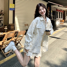 法式镂空外套花边短裙套装女2025春秋季新款设计感减龄ootd两件套，女装套装/套裙，2C201