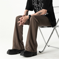 ins潮牌纯色宽松直筒显瘦拖地微喇叭裤子男XZ211-1-K2308-P50，男装休闲裤，星座211-1