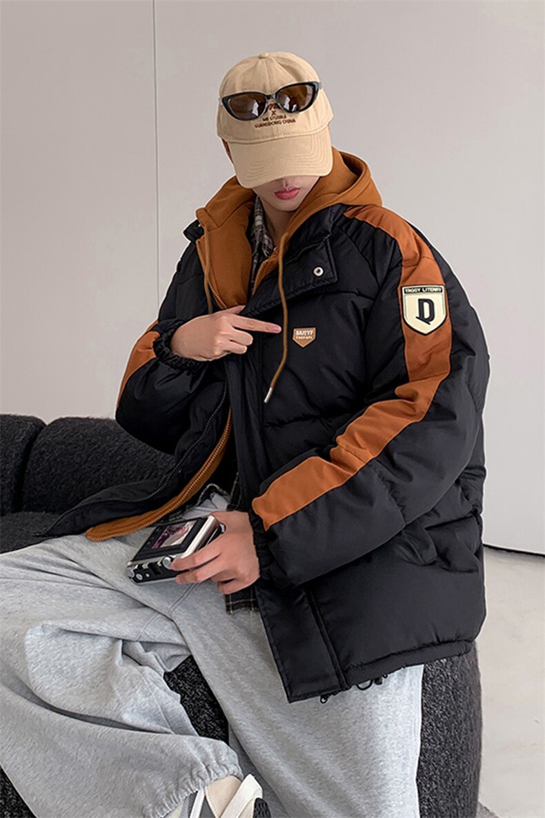 假两件连帽棉衣中性棉袄外套棉服男女面包服3361-P70控108,男装棉衣,星座207