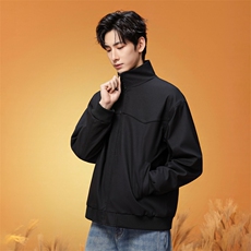 2026新款格纹领拼接夹克宽松休闲简约纯色外套XZ309JK8617P73，男装夹克，星座309（原A406）