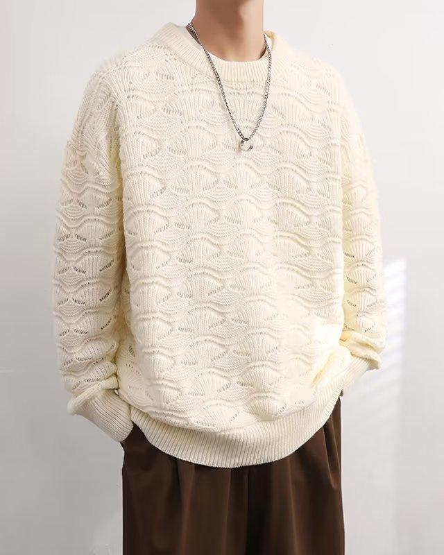 冬季套头男休闲长袖文艺针织衫毛衣圆领ins青春流行潮直筒型,男装针织衫/毛衣,星座716-3