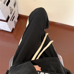 秋季纯棉情侣双杠条纹百搭直筒运动长裤休闲裤XZ-221-5-K612-P50图片