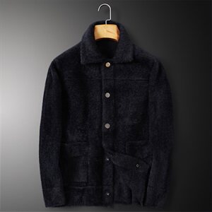 3330 冬季翻领休闲加厚保暖水貂绒开衫外套图片