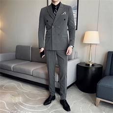 西服套装男士三件套商务职业正装小西装韩版修身伴郎新郎结婚礼服，男装西服套装，星座505-2（原电商A260-1)