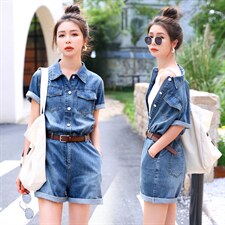 现货-闪电发货-2023夏季新款时尚休闲减龄薄款连体短裤，女装连体裤，新思路