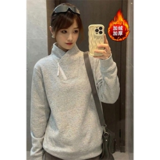 [网图]加厚加绒斜半拉链卫衣冬季美式打底衫男D54167-TP35不，男装T恤，电商A102