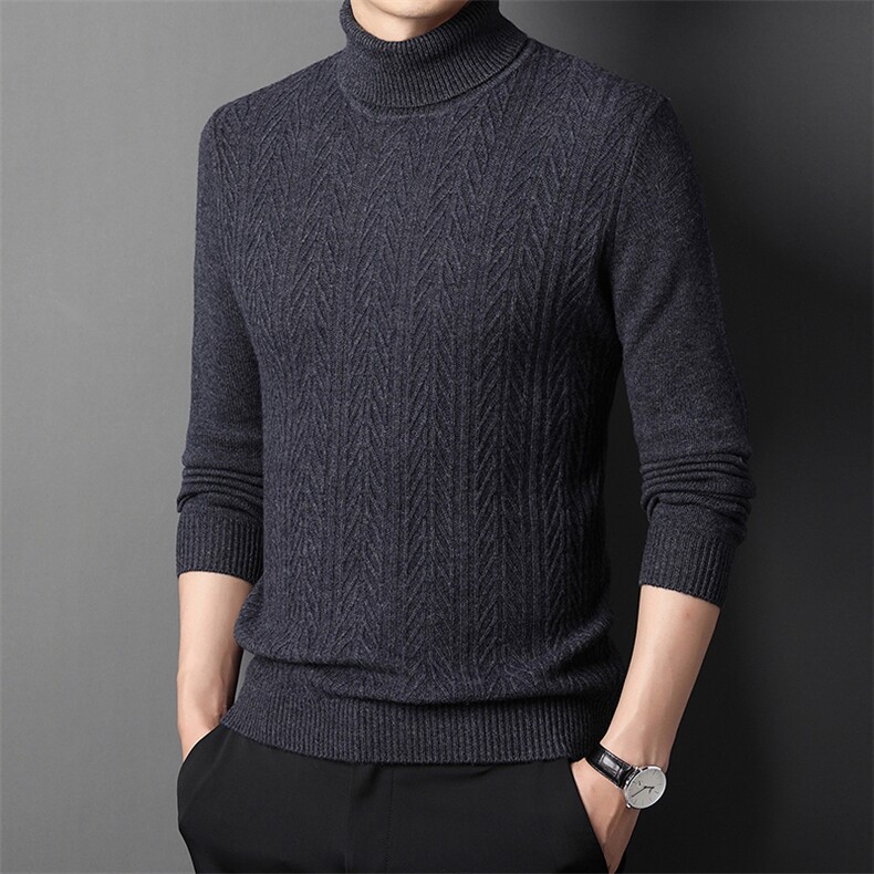 CM12192钱塘2020-2中年男士冬季厚款高领纯色百搭羊毛衫P152,男装针织衫/毛衣,钱塘207-2