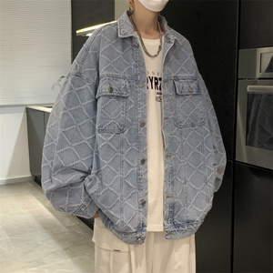 复古牛仔夹克美式oversize外套男宽松秋潮牌情侣装JK02066-P68图片