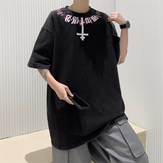 美式高街T恤男短袖韩版潮流字母印花个性2023夏ins体恤ST232-P30，男装T恤，星座412-3