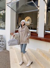 冬季新款加绒卫衣，女装卫衣/绒衫，卡希妮(5F)