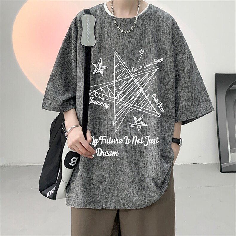风复古亚麻短袖男棉麻t恤男半袖 ZT71456-P35图片