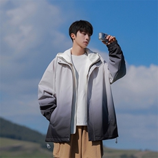 JK7833-P782025秋季新款渐变假两件连帽防水宽松夹克，男装夹克，星座109-1