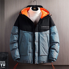 冬季90白鸭绒宽松保暖羽绒服休闲连帽渐变羽绒外套2707-P190，男装羽绒服，电商B306