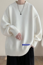 半高领毛衣男士大码针织衫男毛线衣男M18202-P45加绒款-P65，男装针织衫/毛衣，电商A040