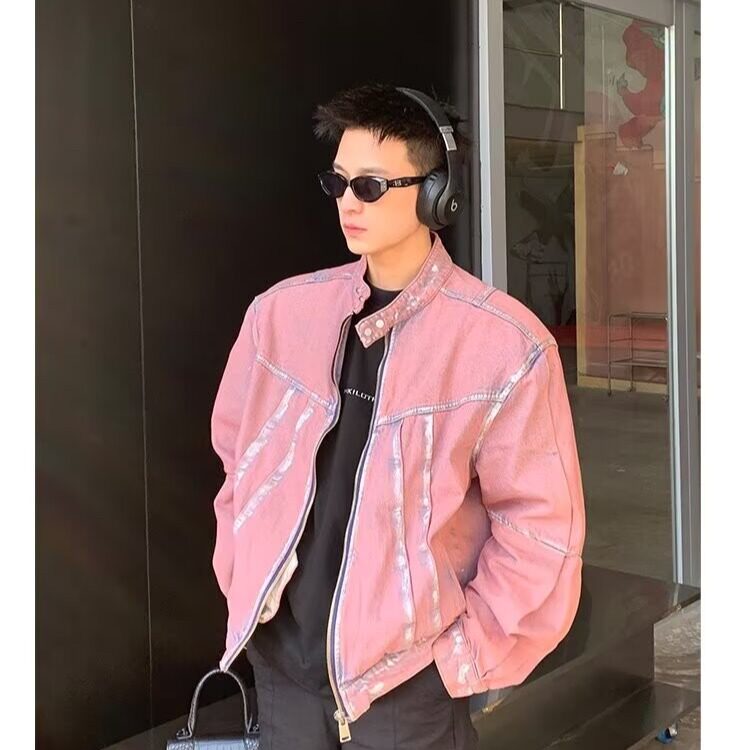 春秋牛仔外套男圆领休闲潮牌水洗痞帅日系复古青少年夹克,男装工装外套,星座1210-1