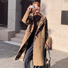 档口现货双面羊毛连帽大衣2C219A-2638-P295K388，女装毛呢外套，2B237