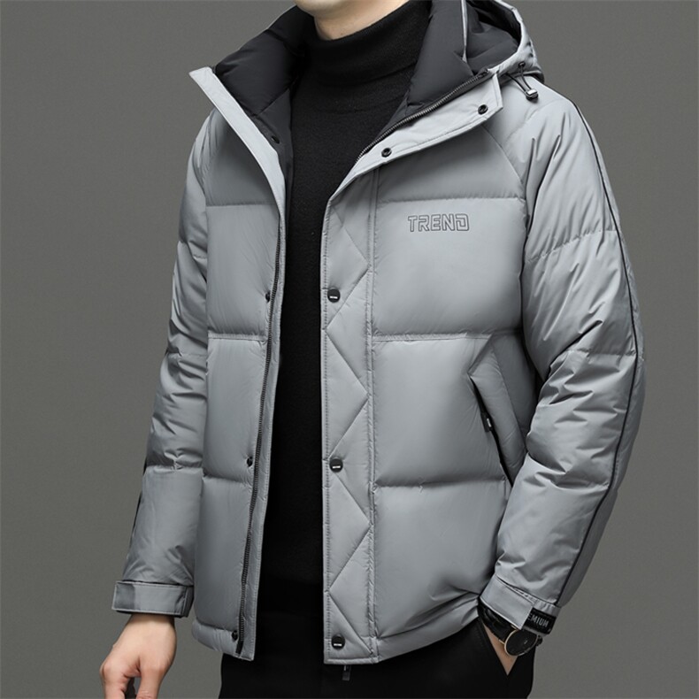 男装连帽羽绒服新款冬季男士中年商务休闲鸭绒上衣厚款保暖外套，男装羽绒服，电商B212（原钱塘6029）