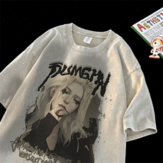 欧美高街潮大码青少年美式水洗短袖七分袖XZ517A-3-ZJ039T-P38，男装T恤，星座517A-3
