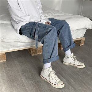 牛仔裤男港风宽松直筒ins潮牌百搭休闲阔腿工装老爹裤子NK703-p45,男装牛仔裤,星座1008-1