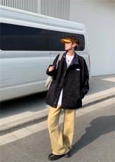 TP30W310两面穿风衣外套新款白底棒球服韩版宽松时尚夹克上衣，男装风衣，电商A170