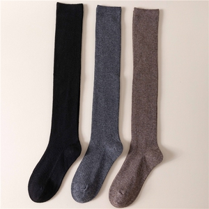 2025年秋季新款百搭女士抽条抗寒过膝油袜，袜子，锦驼羊绒