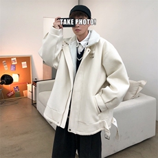 秋冬呢料港风ins纯色加厚羊羔毛短款男保暖棉衣A071-089-P125，男装夹克，电商A071
